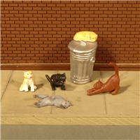 Cats with Garbage Can (6/Pack)