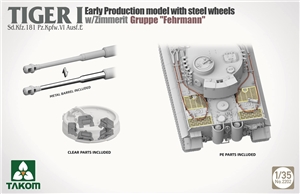 German WWII Tiger I Early w/Zimmerit Gruppe Fehrmann
