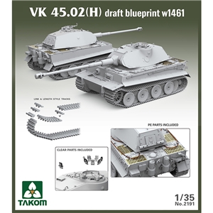 German Army WWII VK 45.02(H) "Draft Blueprint w1461" 3-in-1 Heavy Tank