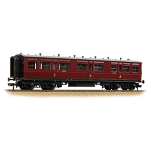 LNWR 50ft Arc Roof Composite Corridor LMS Crimson Lake