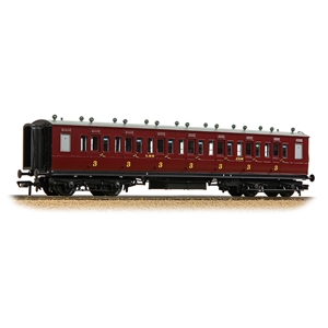 LNWR 50ft Arc Roof Third Corridor LMS Crimson Lake