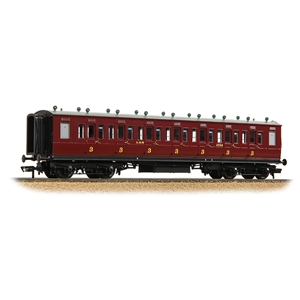 LNWR 50ft Arc Roof Third Corridor LMS Crimson Lake