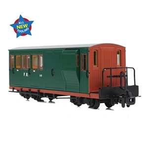 Ffestiniog Railway Brake Third No. 10 FR Green with Red Ends