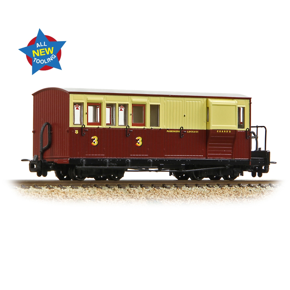 Bachmann Europe plc Ffestiniog Railway Brake Third No. 8 Crimson & Cream