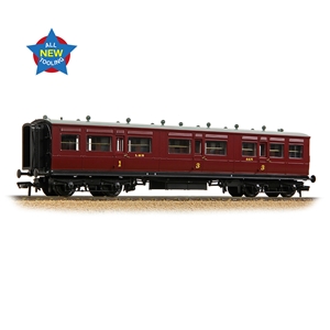 LNWR 50ft Arc Roof Composite Corridor LMS Crimson Lake