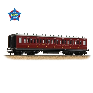 LNWR 50ft Arc Roof Third Corridor LMS Crimson Lake