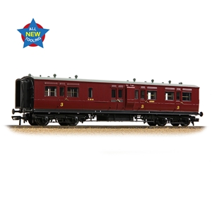 LNWR 50ft Arc Roof Brake Third Corridor LMS Crimson Lake