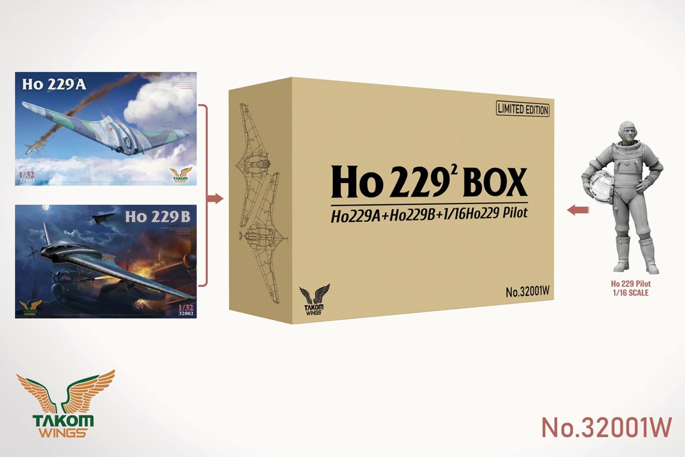 German Air Force Ho 229 Double Box LE Ho 229A & Ho 229B + 1:16 Figure