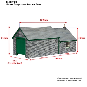 Narrow Gauge (OO9) Stone Shed and Store Green