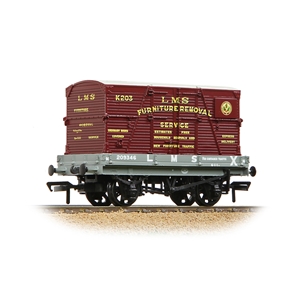 1 Plank Wagon LMS Grey 'Furniture Removal Service' Crimson Cont.