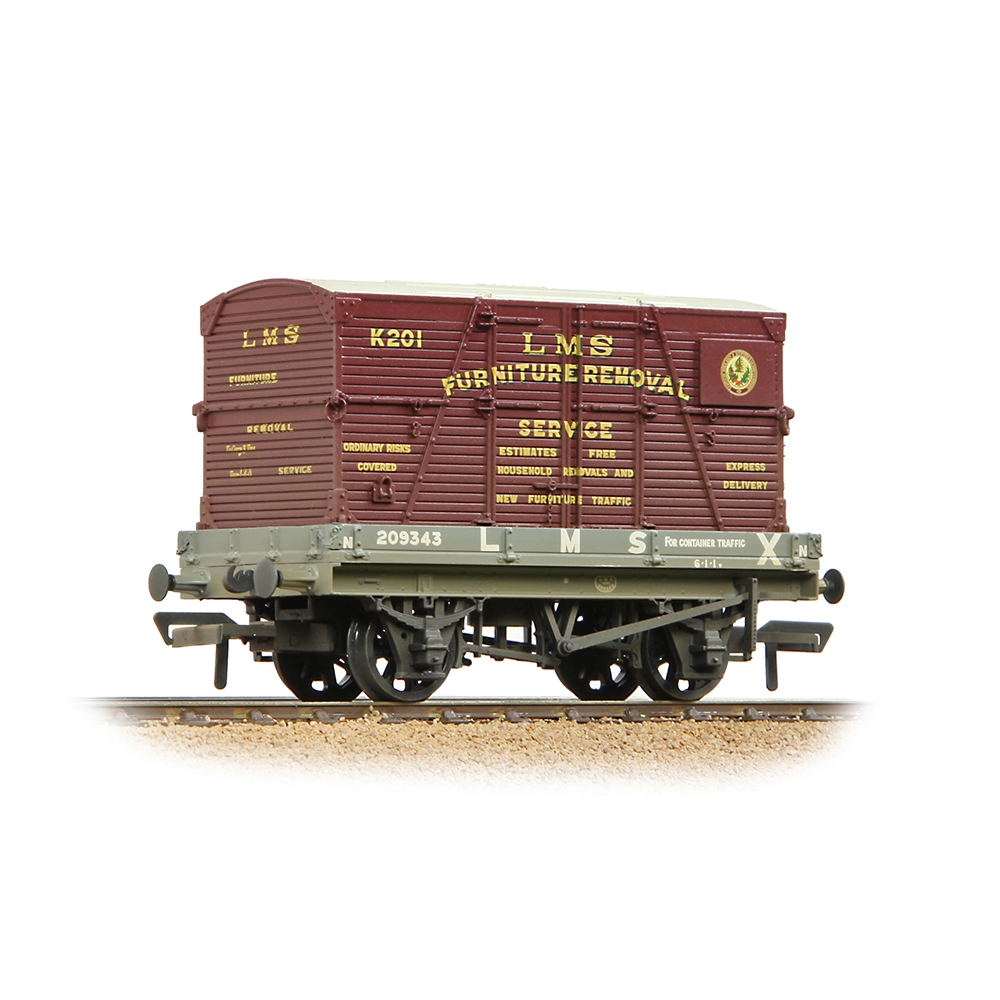 1 Plank Wagon LMS Grey 'Furniture Removal Service' Crimson Cont. [W]