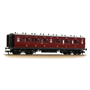 39-863 - LNWR 50ft Arc Roof Composite Corridor LMS Crimson Lake