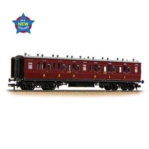 LNWR 50ft Arc Roof Composite Corridor LMS Crimson Lake