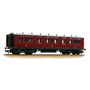 39-873 - LNWR 50ft Arc Roof Third Corridor LMS Crimson Lake