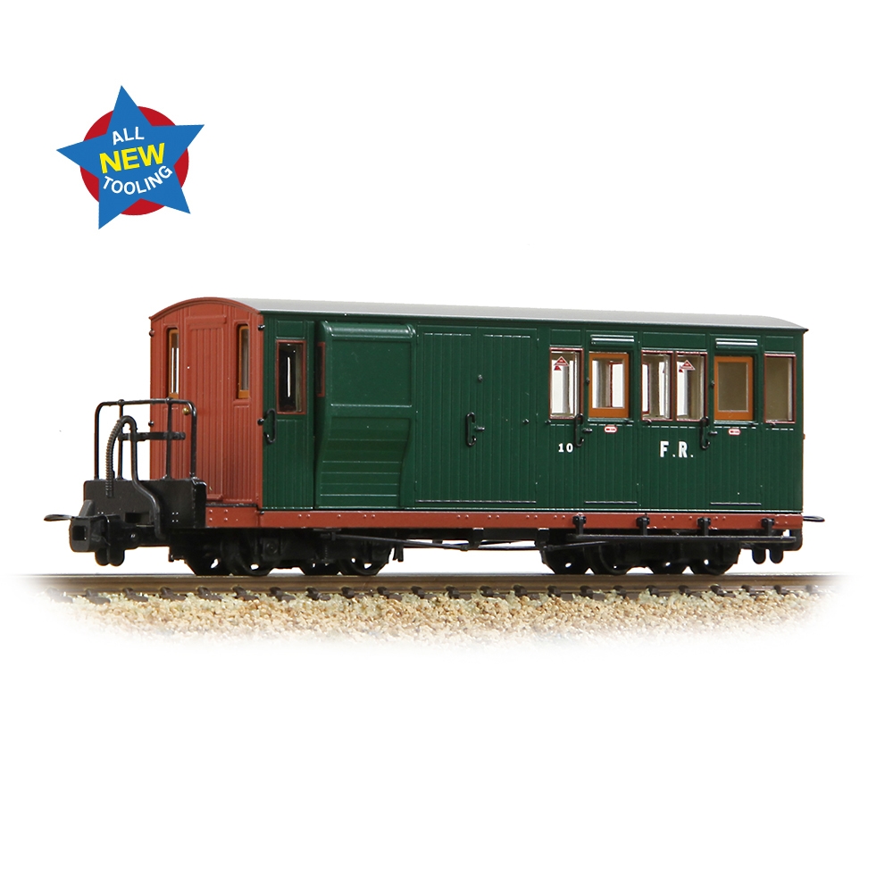 Ffestiniog Railway Brake Third No. 10 FR Green with Red Ends