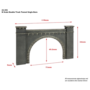 42-294 Double Track Tunnel Single Bore Dims