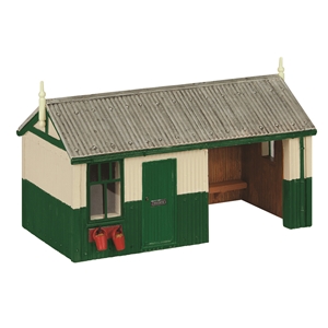 Narrow Gauge (OO9) Corrugated Platform Shelter and Office Green