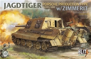 German Jagdtiger SdKfz 186 Tank Destroyer Porsche Turret w/ Zimmerit