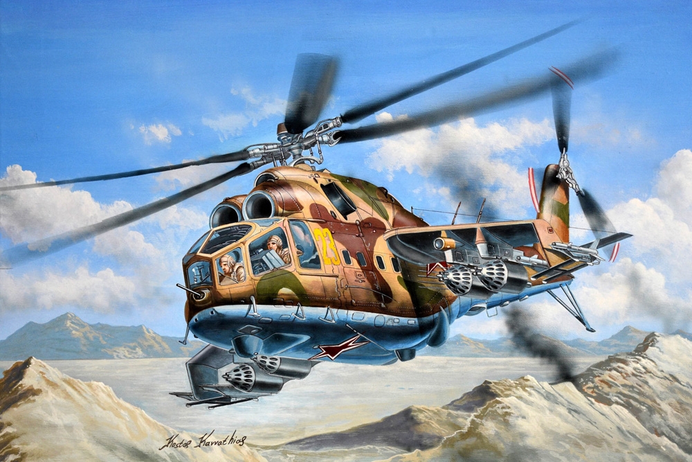 Soviet Air Force Mi-24A Hind-B Helicopter Gunship