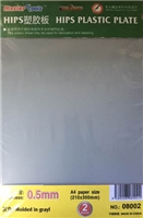0.5mm HIPS plastic sheet (210x300mm x 2 pcs)